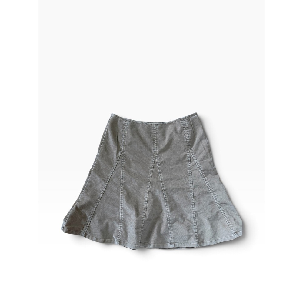 Vintage GAP Khaki Corduroy Paneled A-Line Skirt Tan Stretch Cotton Blend
